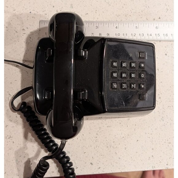 Mini Phone black corded Polyconcept Dial Pad Flash/Redial push button landline - Picture 9 of 16